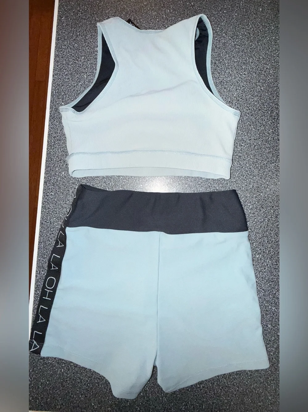 OH LA LA Light Blue Dance Crop Top & Shorts Set